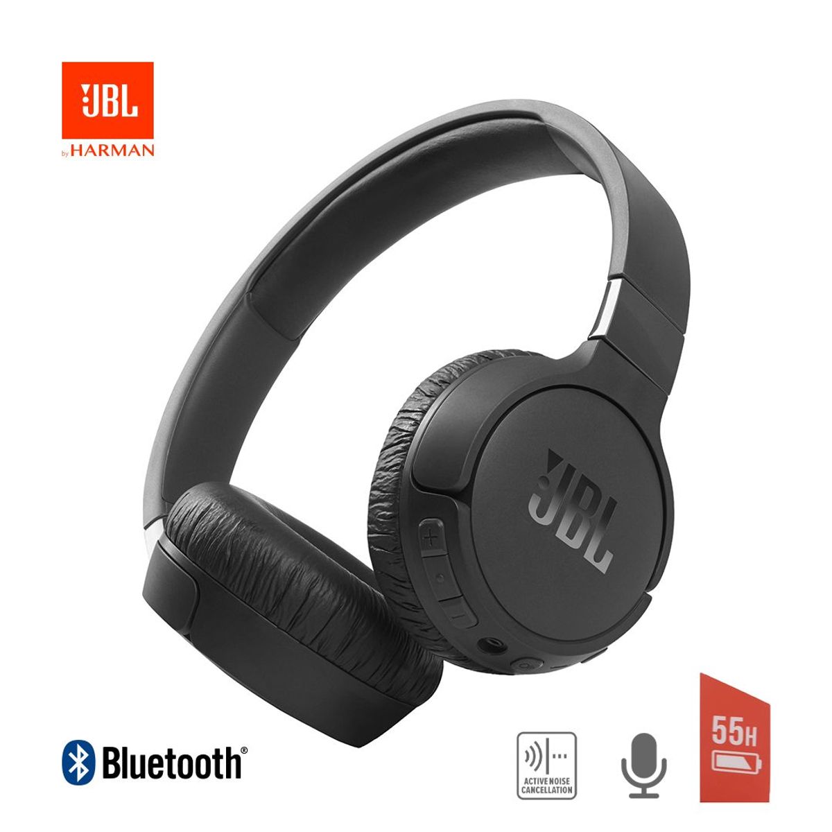 JBL - Audífonos JBL Tune660NC Bluetooth On-Ear Cancelacion-Ruido 55Hrs Negro