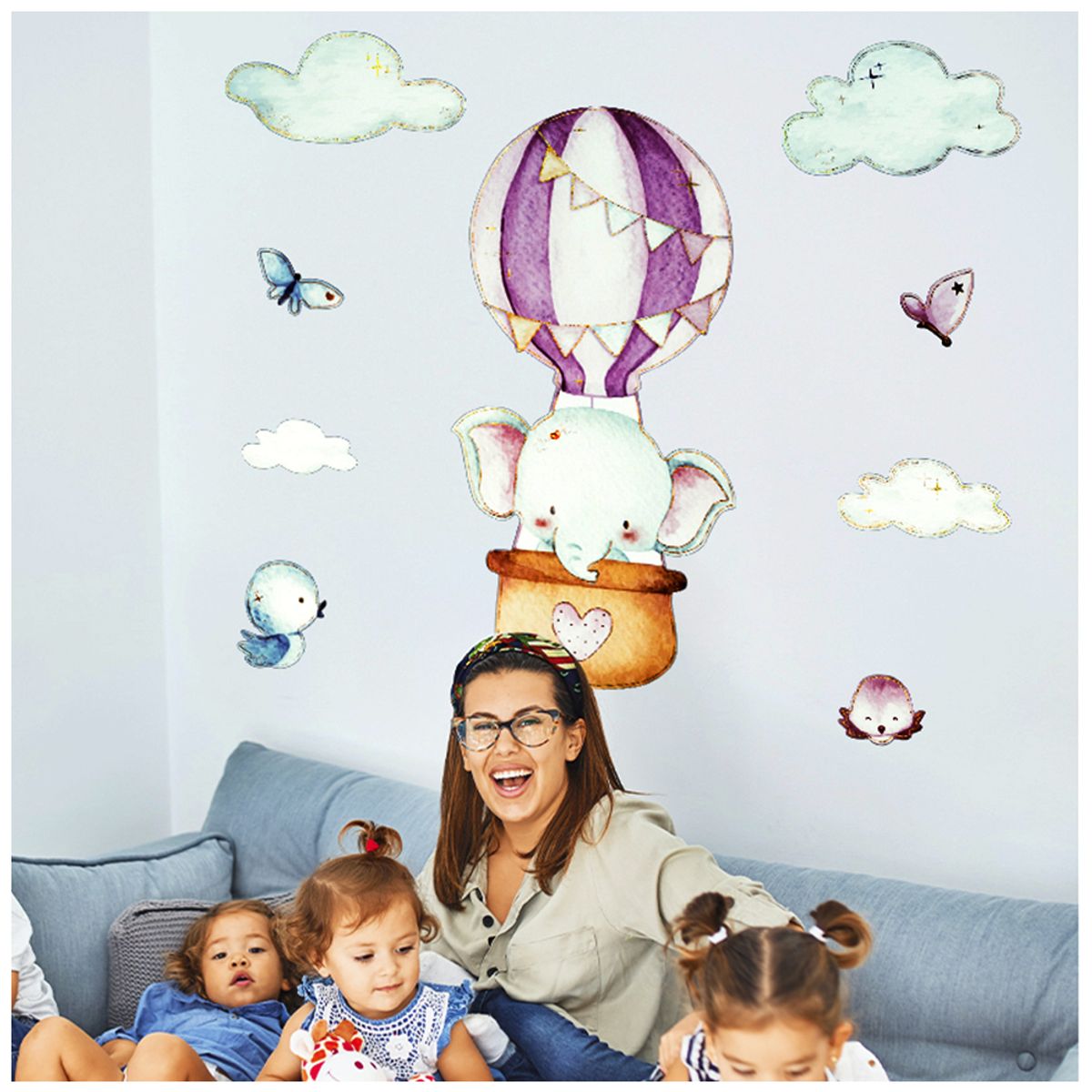 KELLER - Sticker Decorativo Infantil 3D 60X30cm S76 Elefante