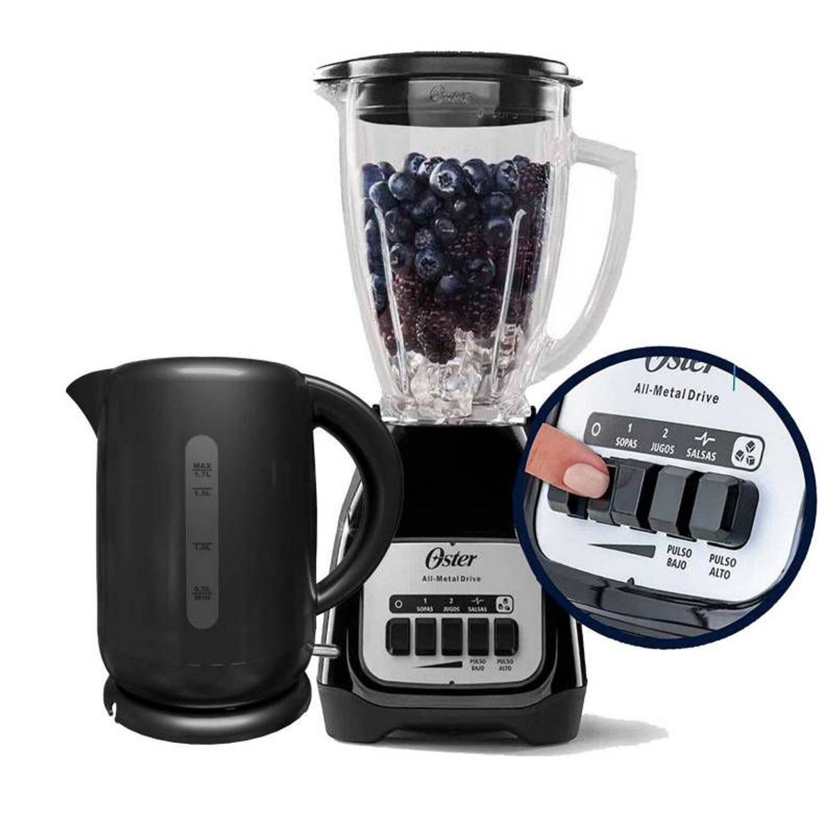 OSTER - Combo Oster Licuadora BLSTKAG-BPB 2Vel Hervidor