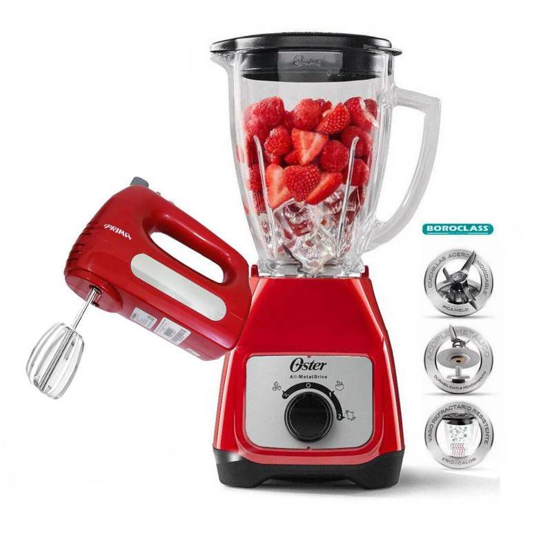 OSTER - Combo Oster Licuadora BLSTKAG-RRD 2 Velocidades +Batidora