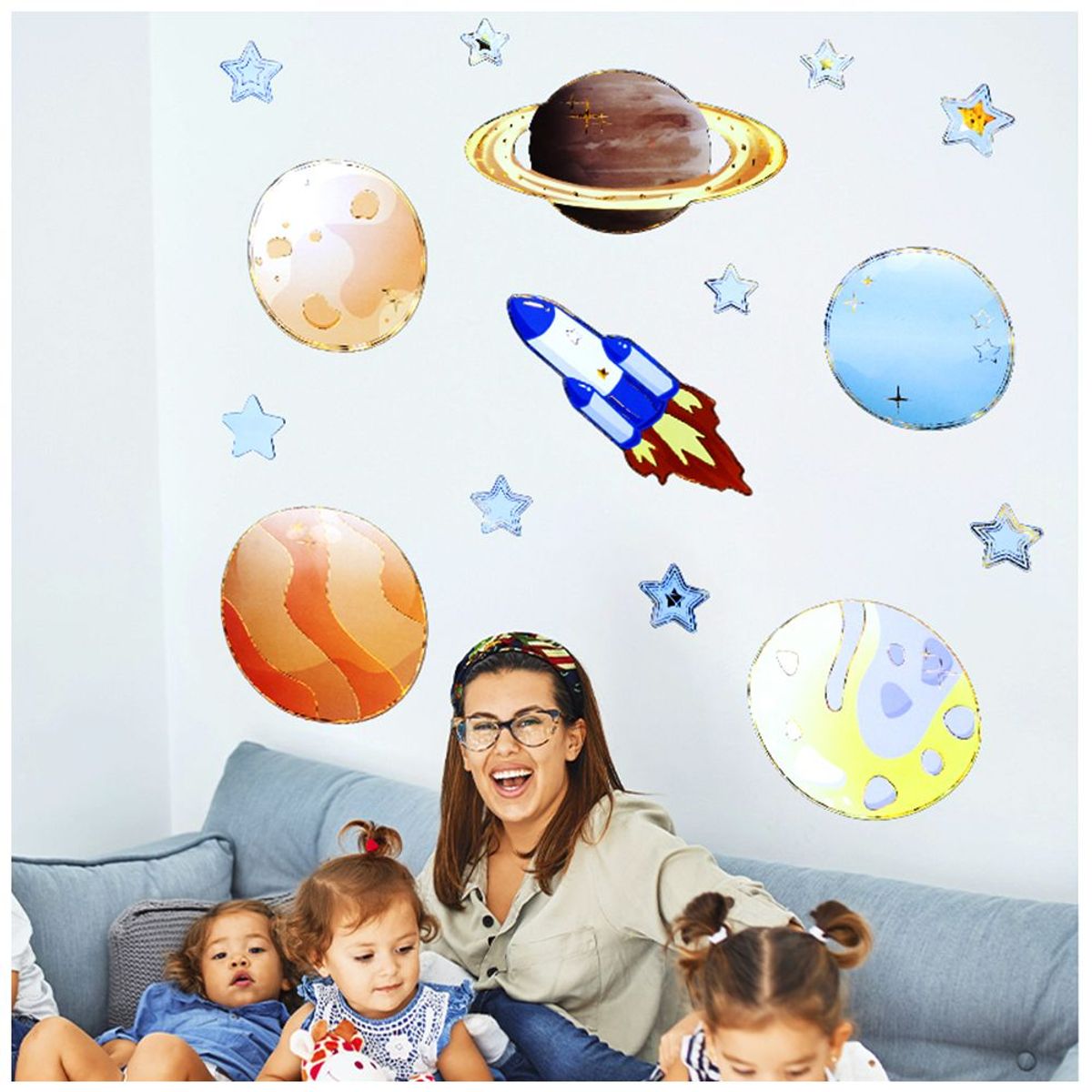 KELLER - Sticker Decorativo Infantil 3D 60X30cm S76 Galaxia