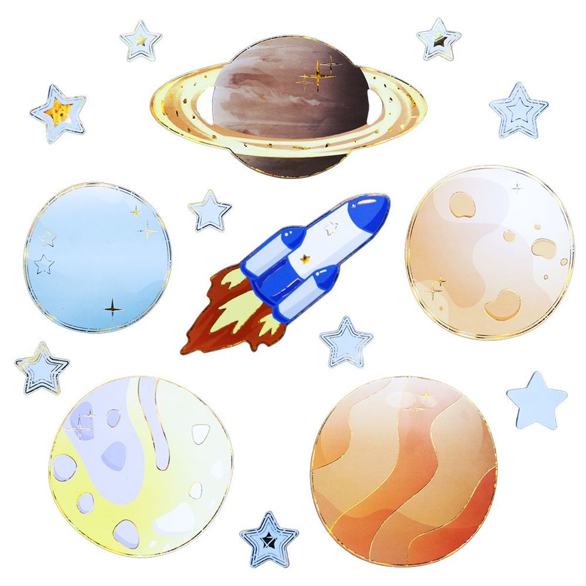 KELLER - Sticker Decorativo Infantil 3D 60X30cm S76 Galaxia