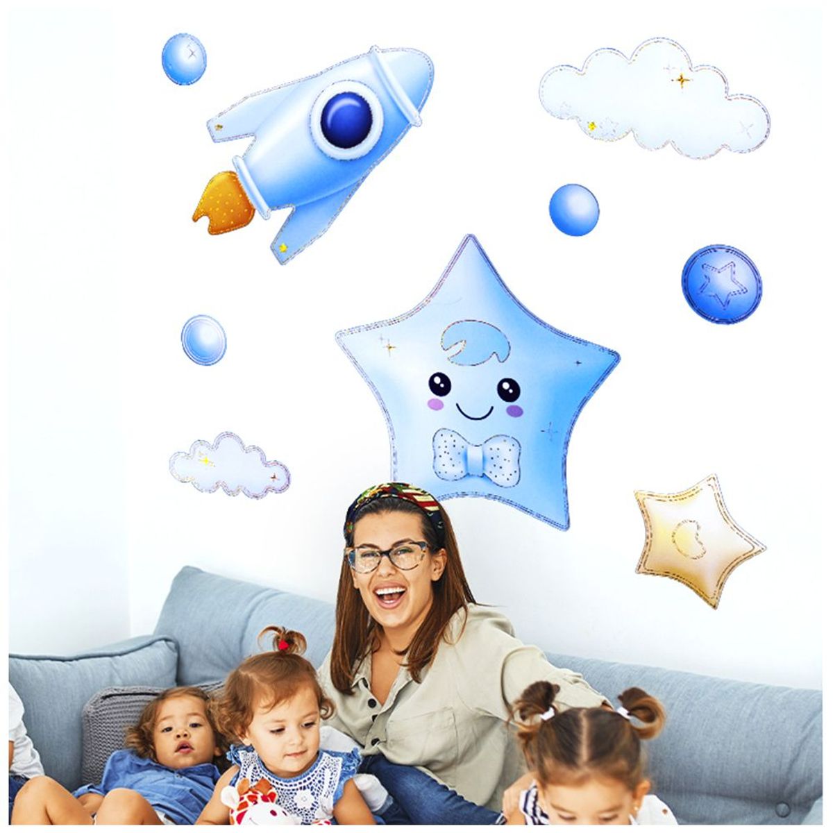 KELLER - Sticker Decorativo Infantil 3D 60X30cm S76 Estrella