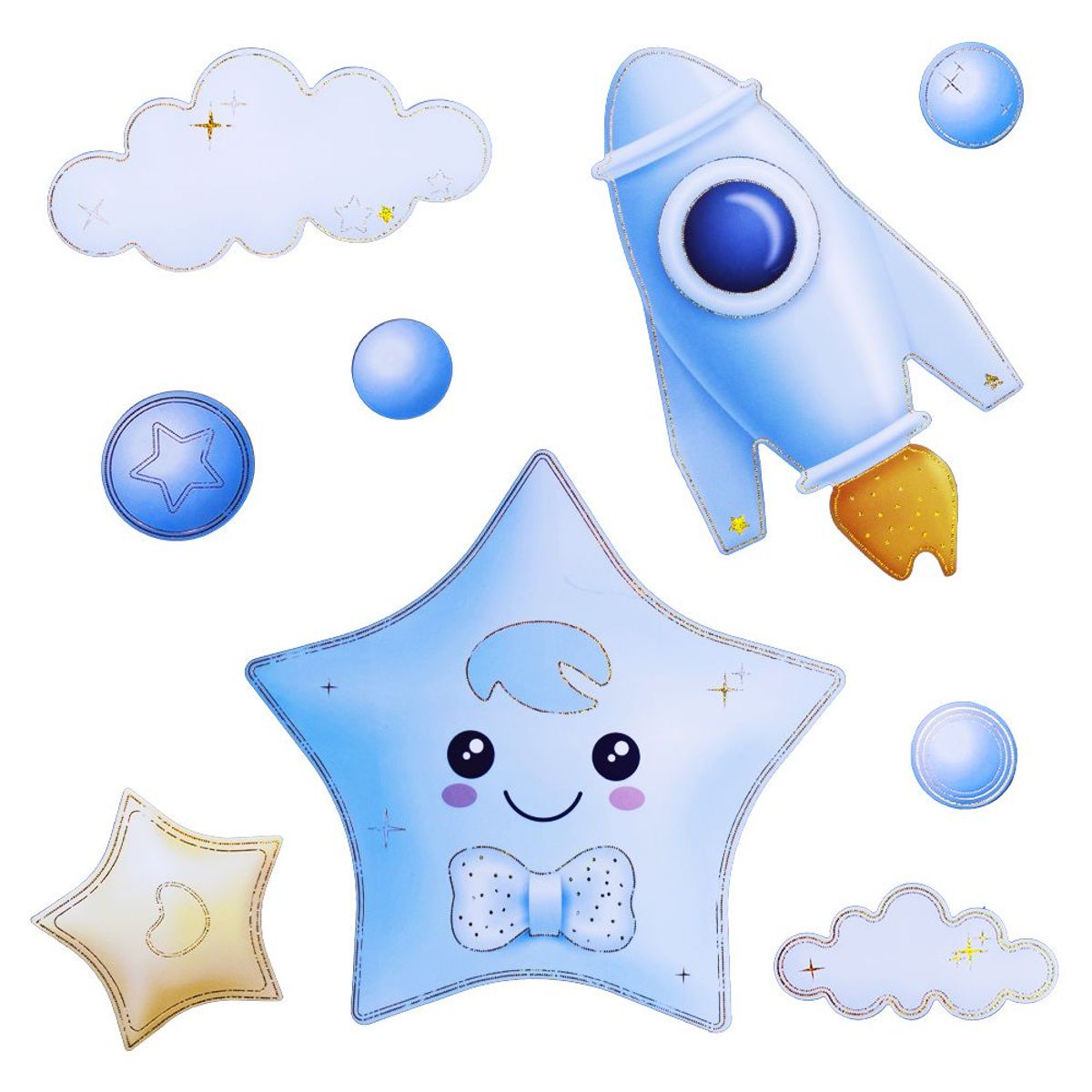 KELLER - Sticker Decorativo Infantil 3D 60X30cm S76 Estrella