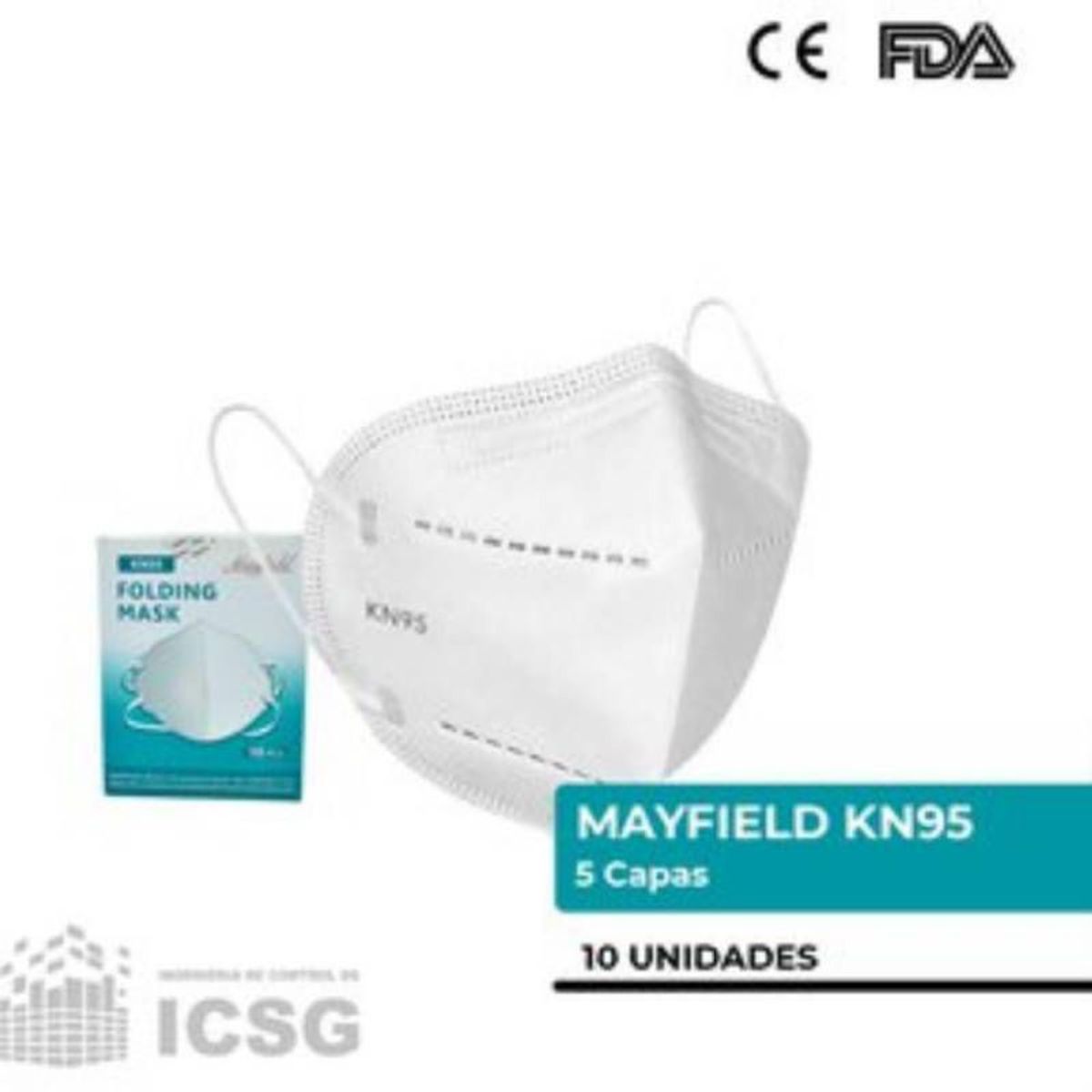 GENERICO - Mascarilla Mate Negro KN95 Certificadas x10 unidades