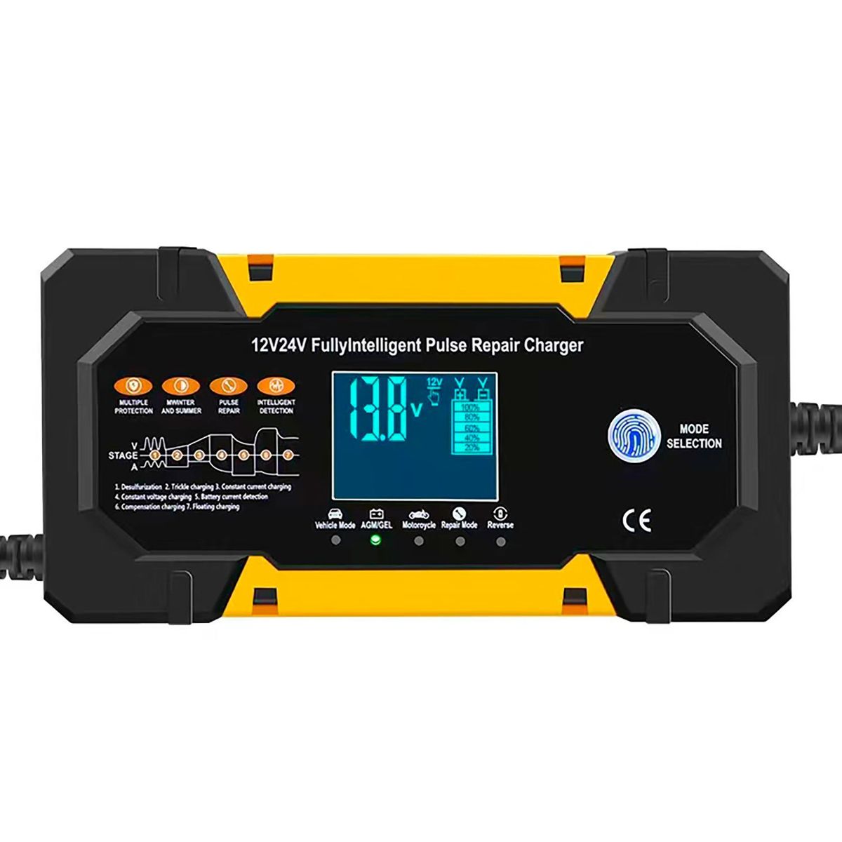 ADVANTECH - Cargador de Batería Inteligente Para Carro Moto 12V 24V 10A