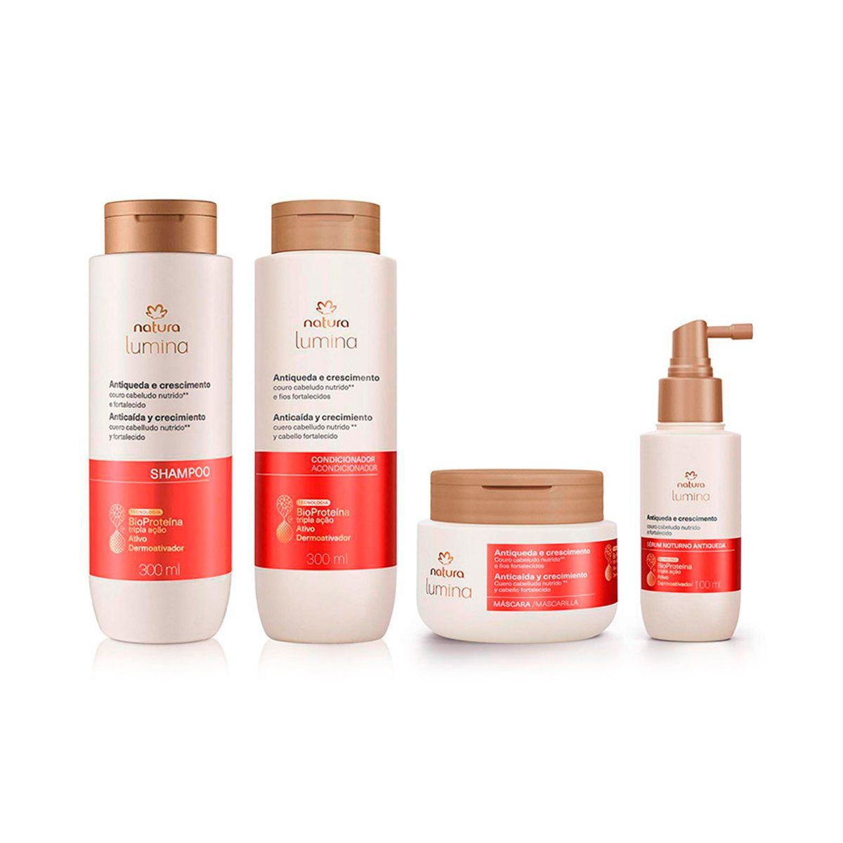 NATURA - Kit Lumina Tratamiento Completo anticaida Shampoo con Acc Mascara y Serum Capilar