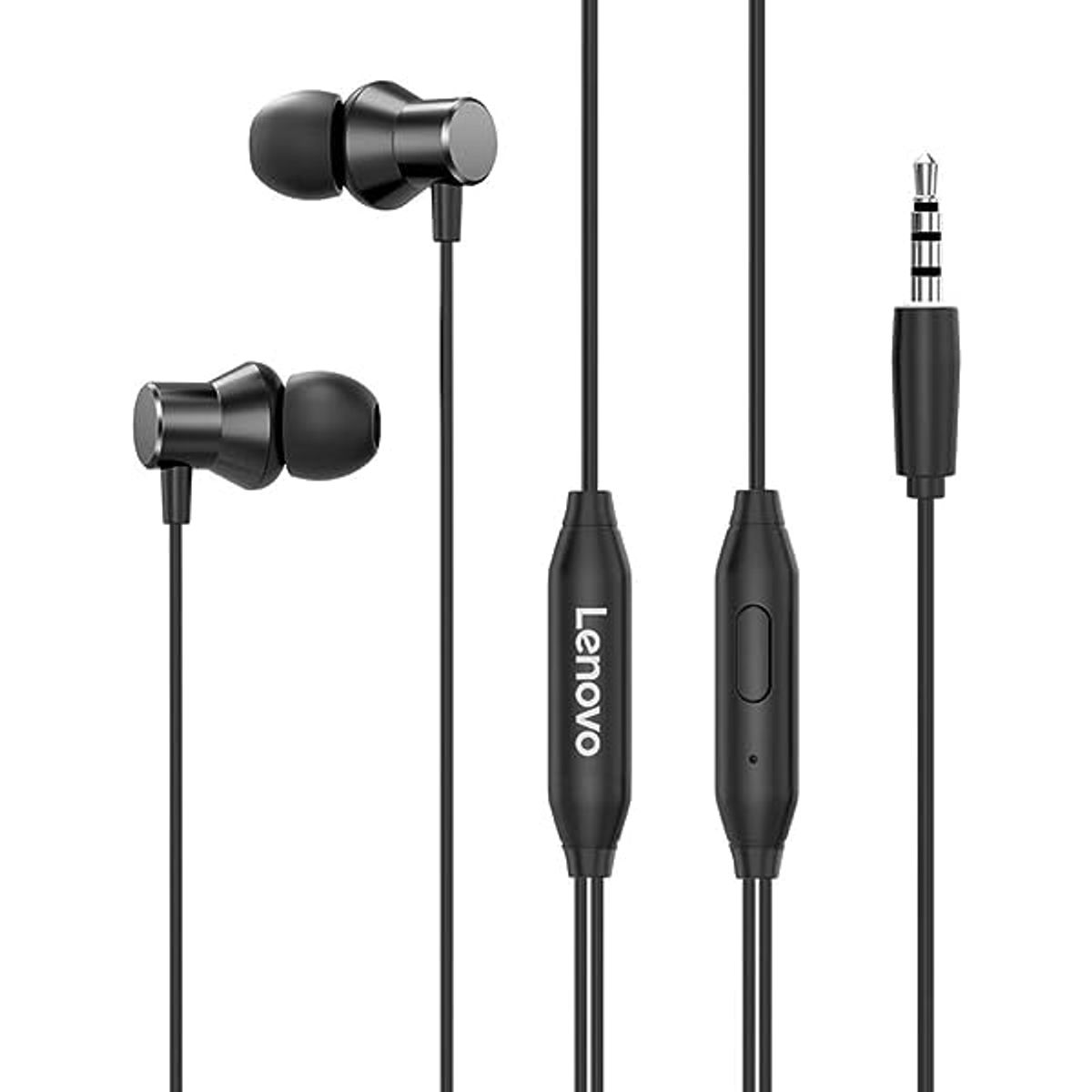 LENOVO - Audifonos Lenovo In-ear Con microfono y control de volumen Negro HF130