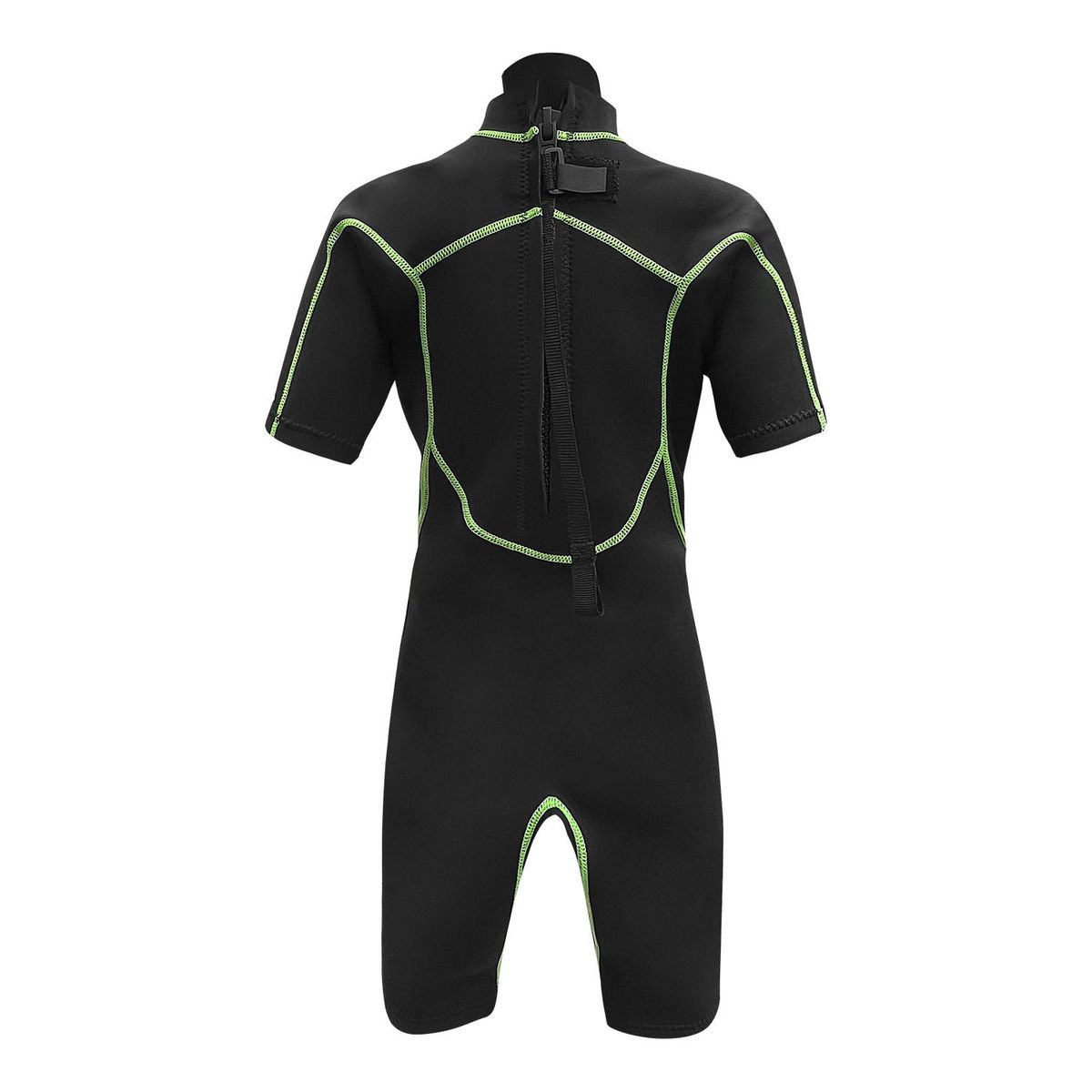 BOZ - Wetsuit de verano color negro y verde neón para niños unisex BOZ