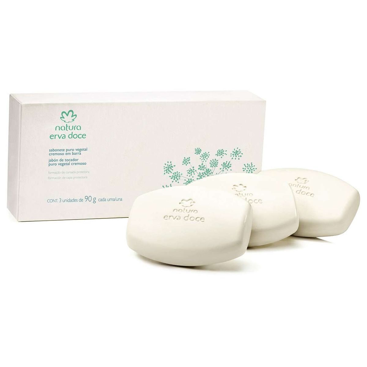 NATURA - Erva Doce Jabones puro vegetal cremosos en barra