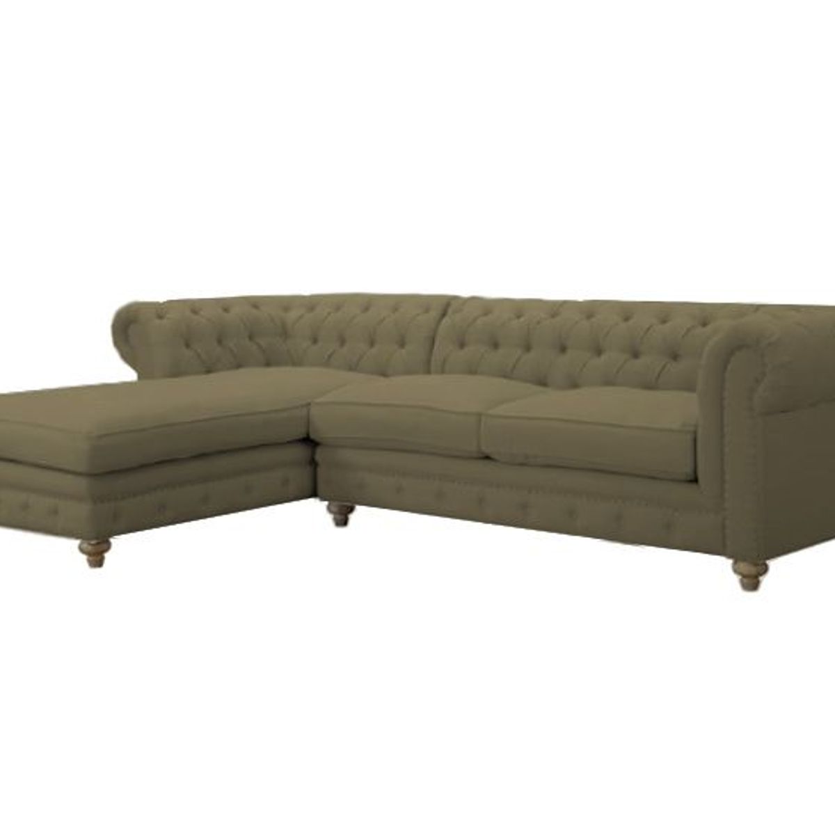 BARAKA HOME - Sofá Seccional Cheesterfield 3 Cuerpos Berovo - Beige Oscuro