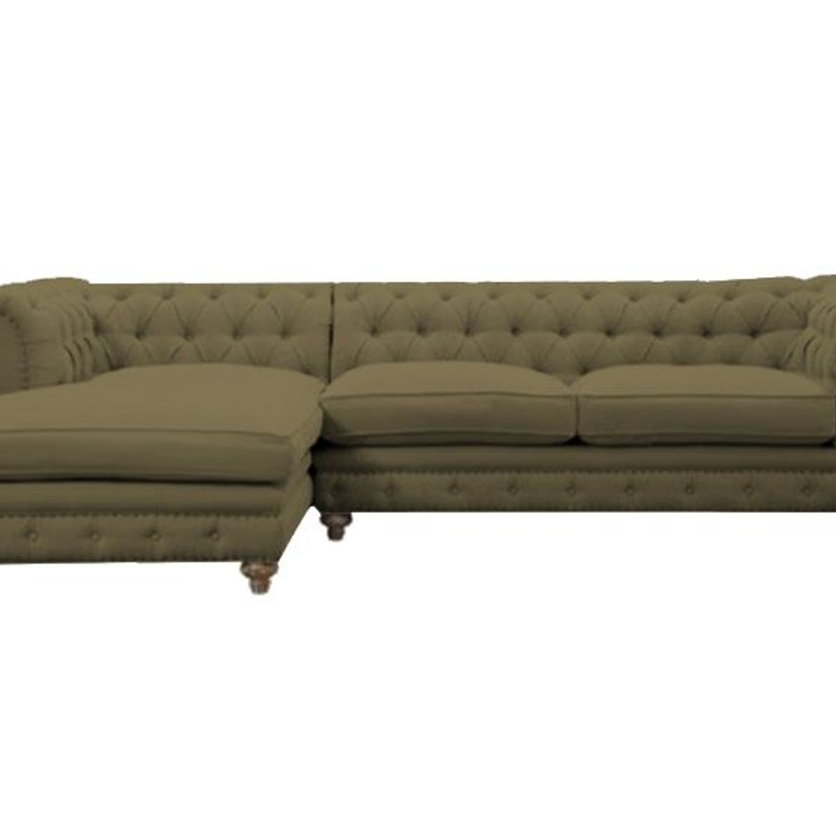 BARAKA HOME - Sofá Seccional Cheesterfield 3 Cuerpos Berovo - Beige Oscuro