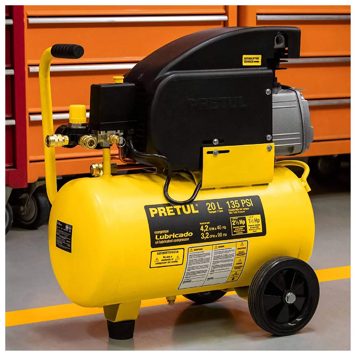 TRUPER - Kit Clavadora y engrapadora compresor de aire 20L manguera