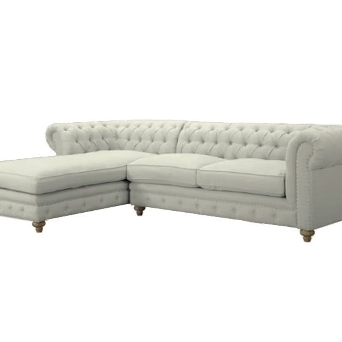 BARAKA HOME - Sofá Seccional Cheesterfield 3 Cuerpos Berovo - Ivory