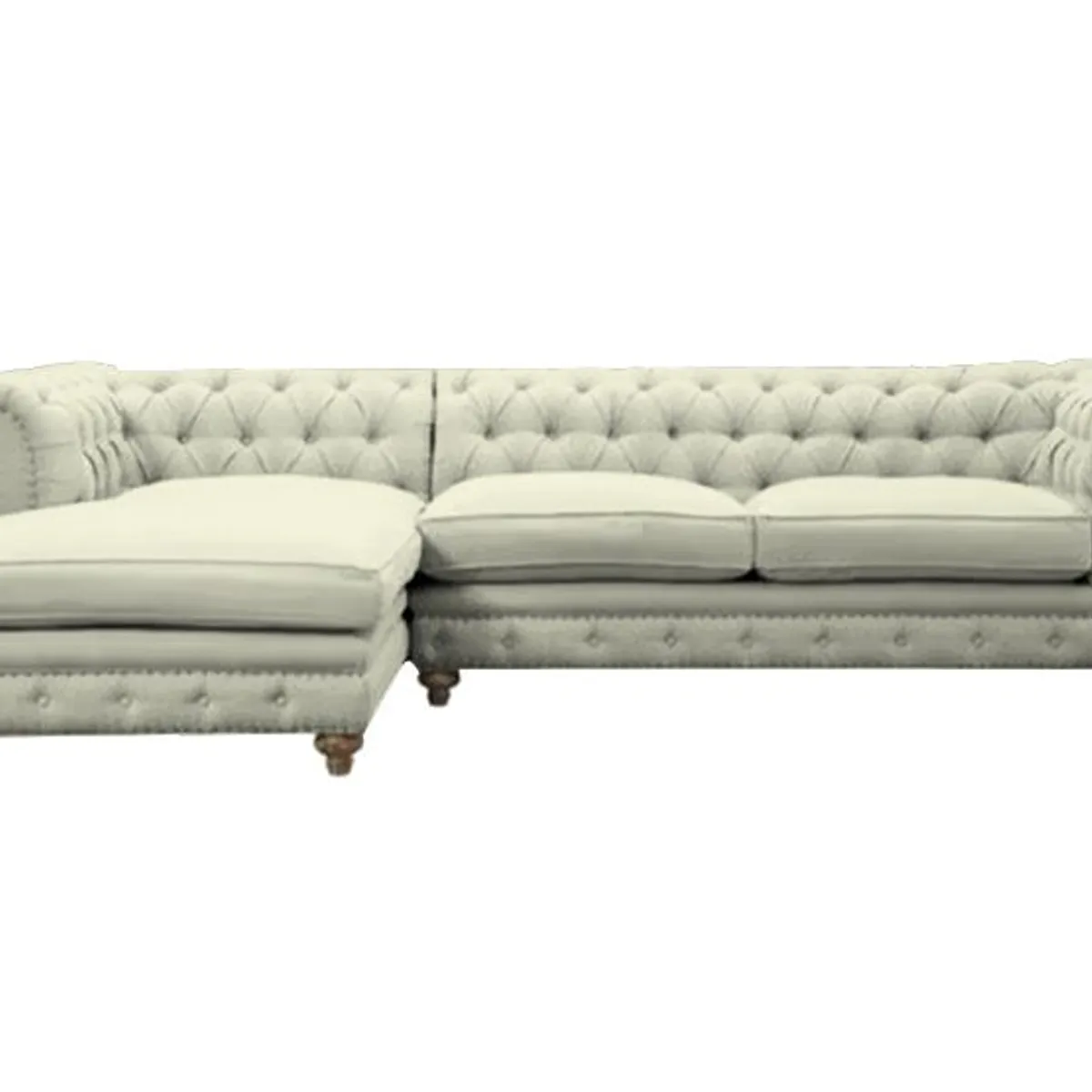 BARAKA HOME - Sofá Seccional Cheesterfield 3 Cuerpos Berovo - Ivory