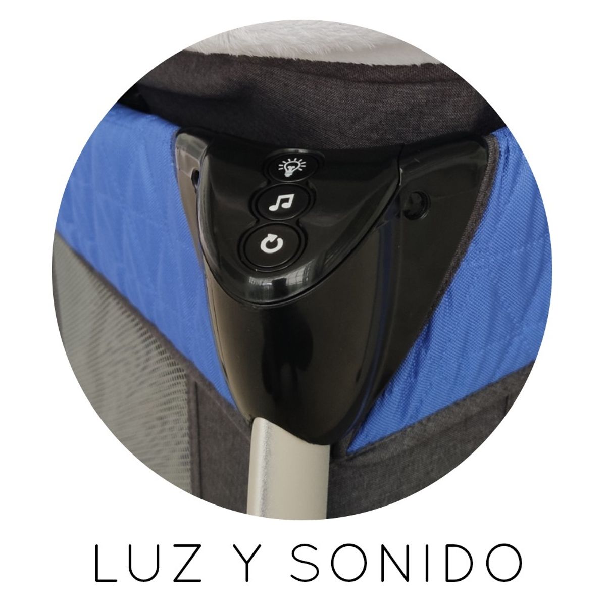 EBABY - Cuna Corral Lauren Azul y Colchón Azul Marino y Tina Azul