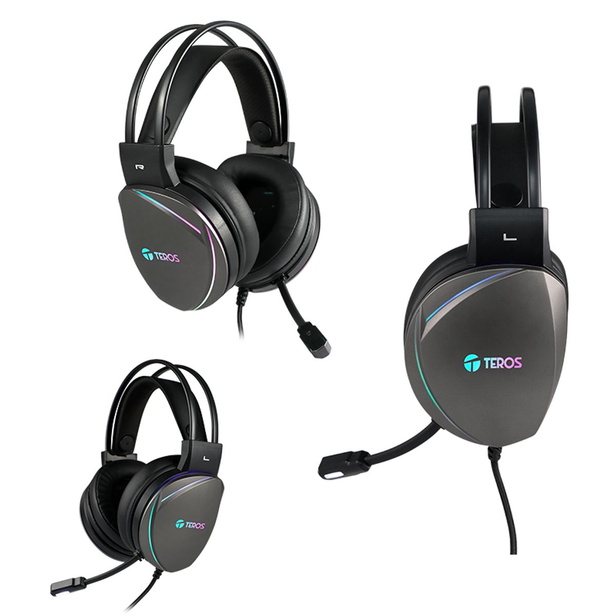 TEROS - Audifono Microfono Usb call center Gamer RGB 7.1 Teros Gaming