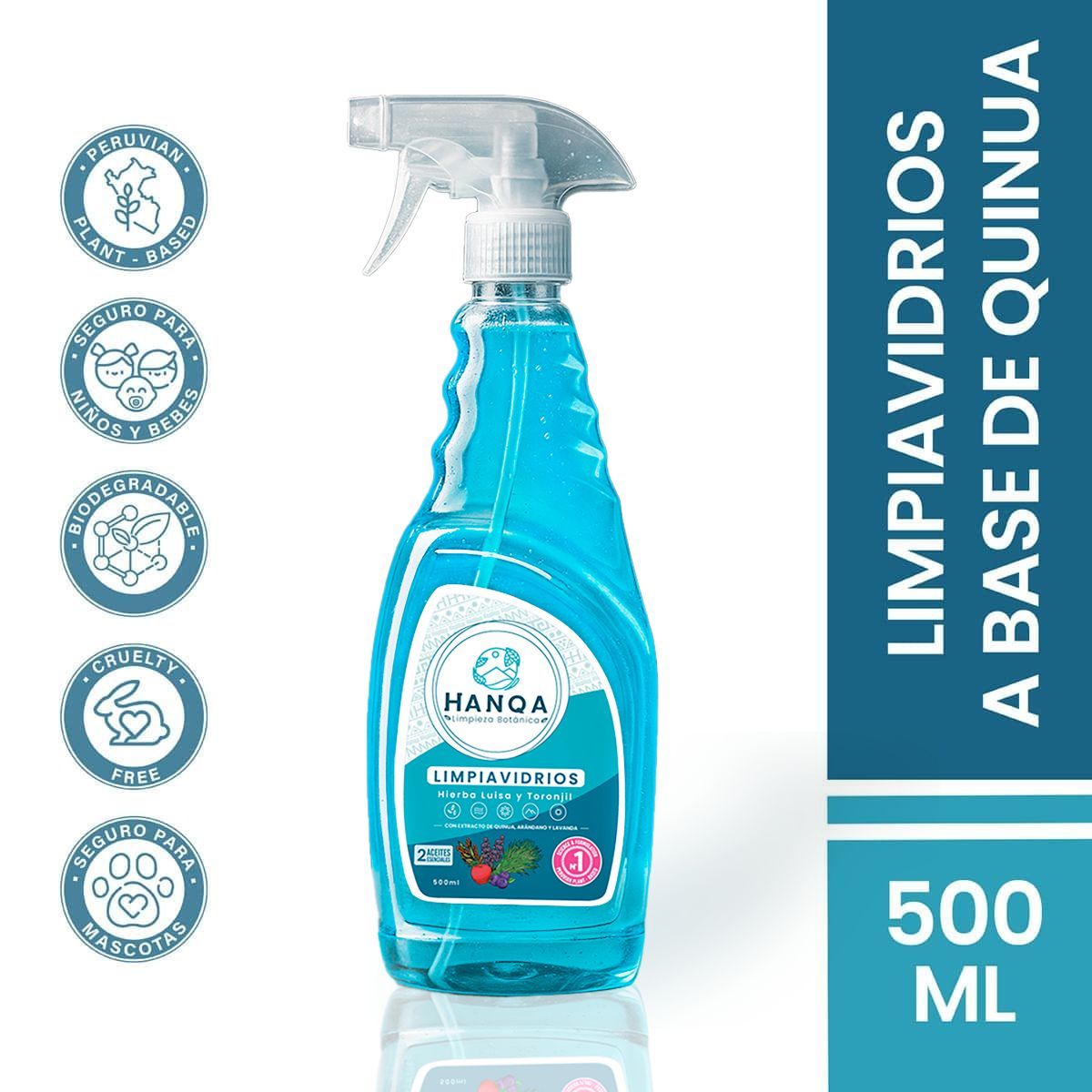 HANQA - Limpiavidrios Líquido HANQA Hierba Luisa Botella 500Ml