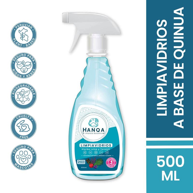 HANQA - Limpiavidrios Líquido HANQA Hierba Luisa Botella 500Ml