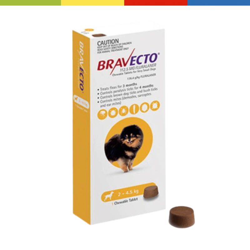 BRAVECTO - ANTIPULGAS PARA PERROS BRAVECTO 1125MG 2-45 KG