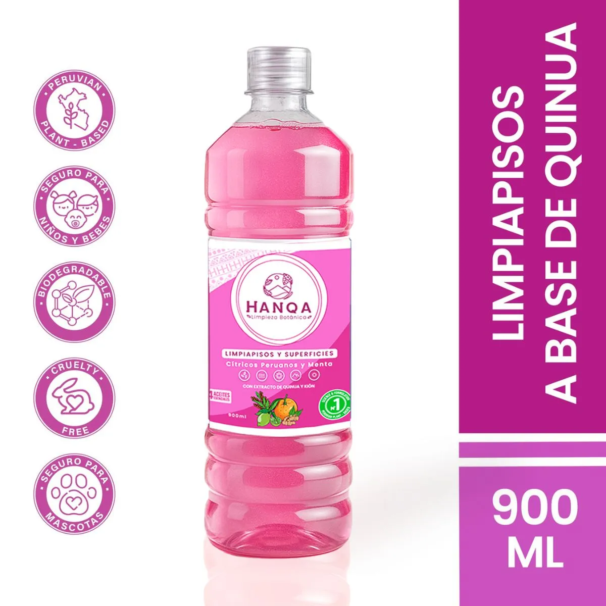 HANQA - Limpiapisos Líquido HANQA Cítricos Peruano y Menta 900Ml