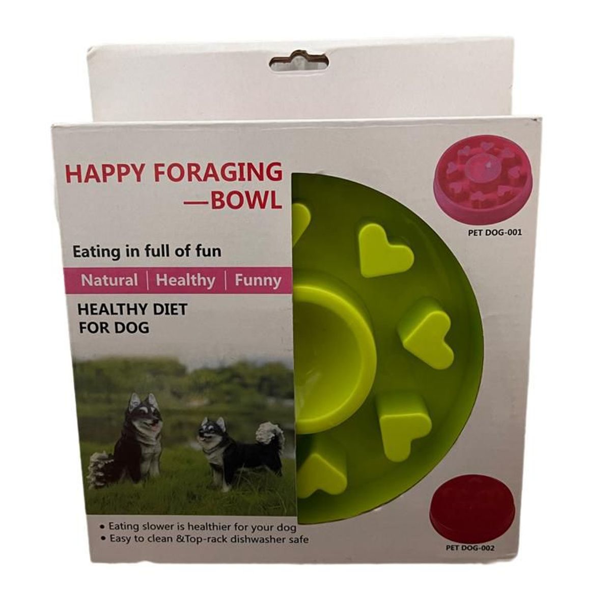 GENERICO - TAZÓN ANTIESTRÉS DE COMIDA PARA MASCOTA - FORMAS DE CORAZON