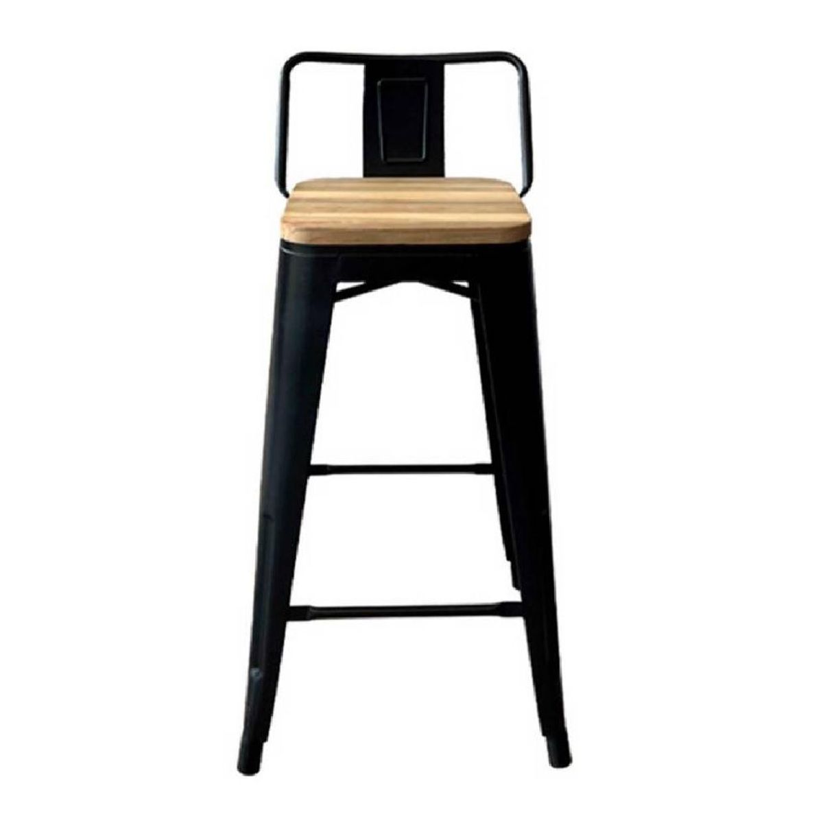 GENERICO - Banco para Bar Cloe con asiento madera Negro möbelArt