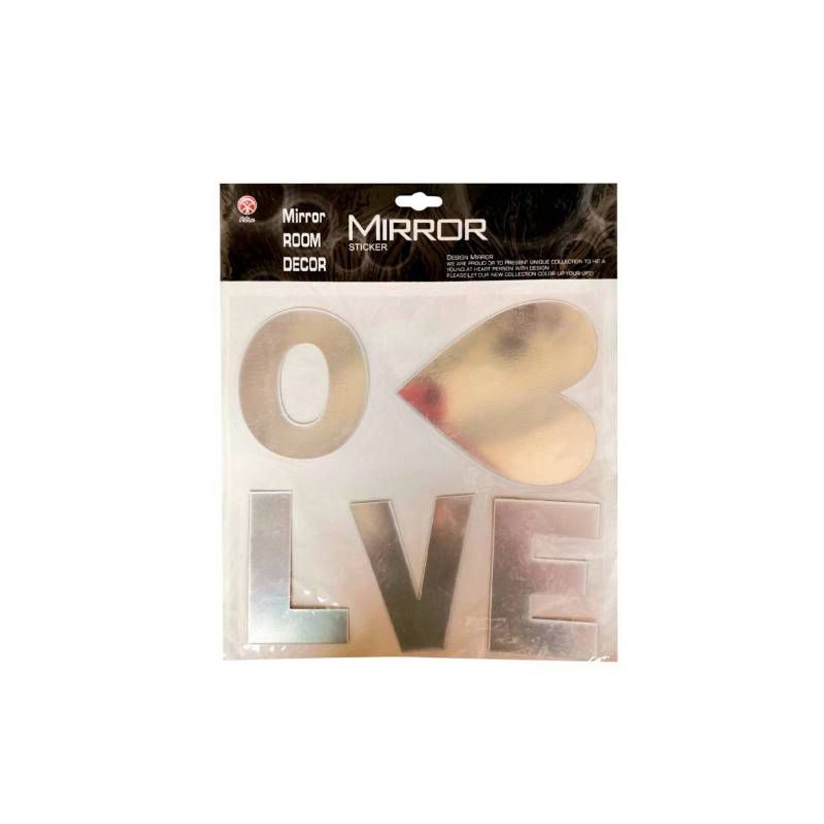 GENERICO - Sticker de espejo decorativo love 4 piezas