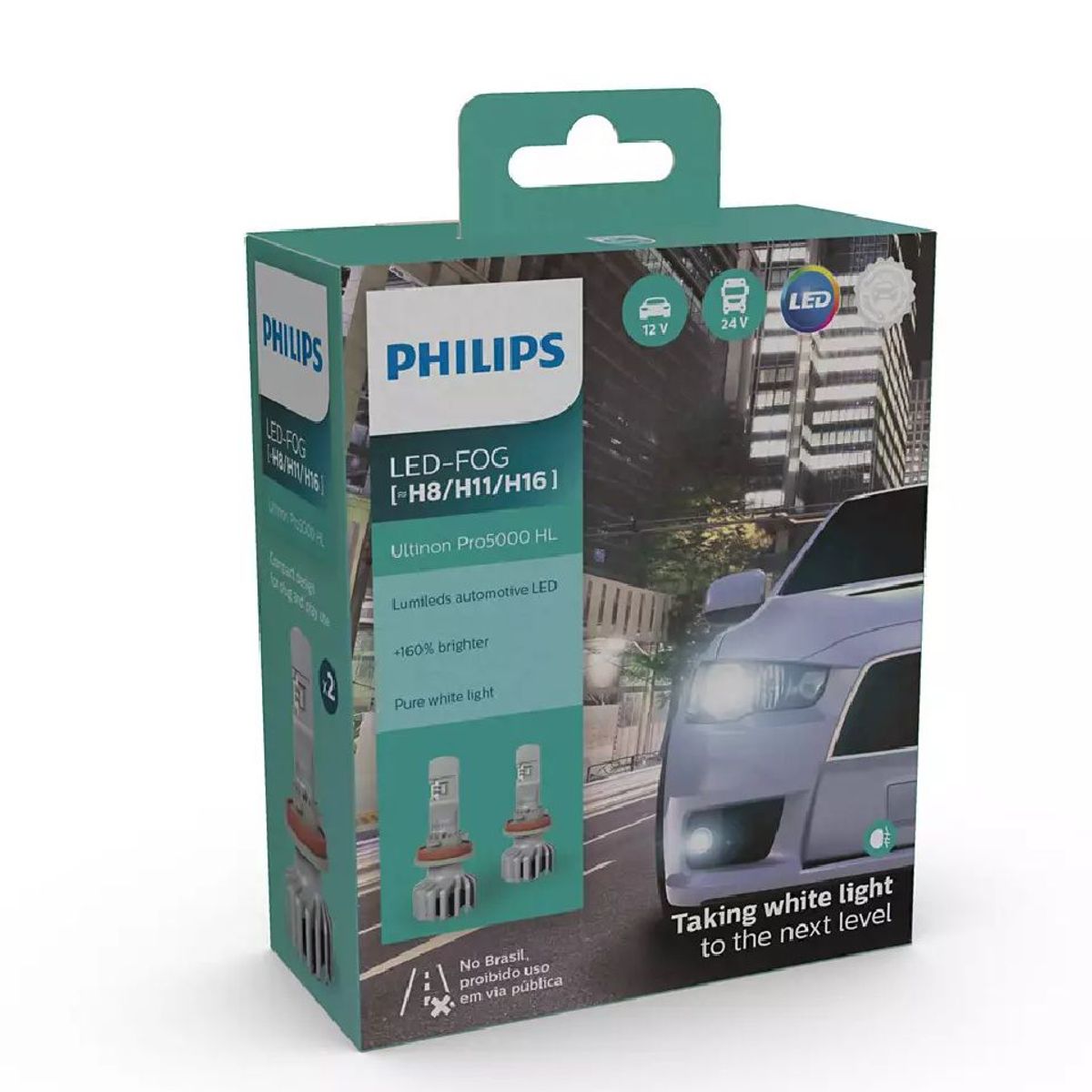 PHILIPS - Foco Led H8 H11 H16 Philips Ultinon Pro5100 12V 24V C2
