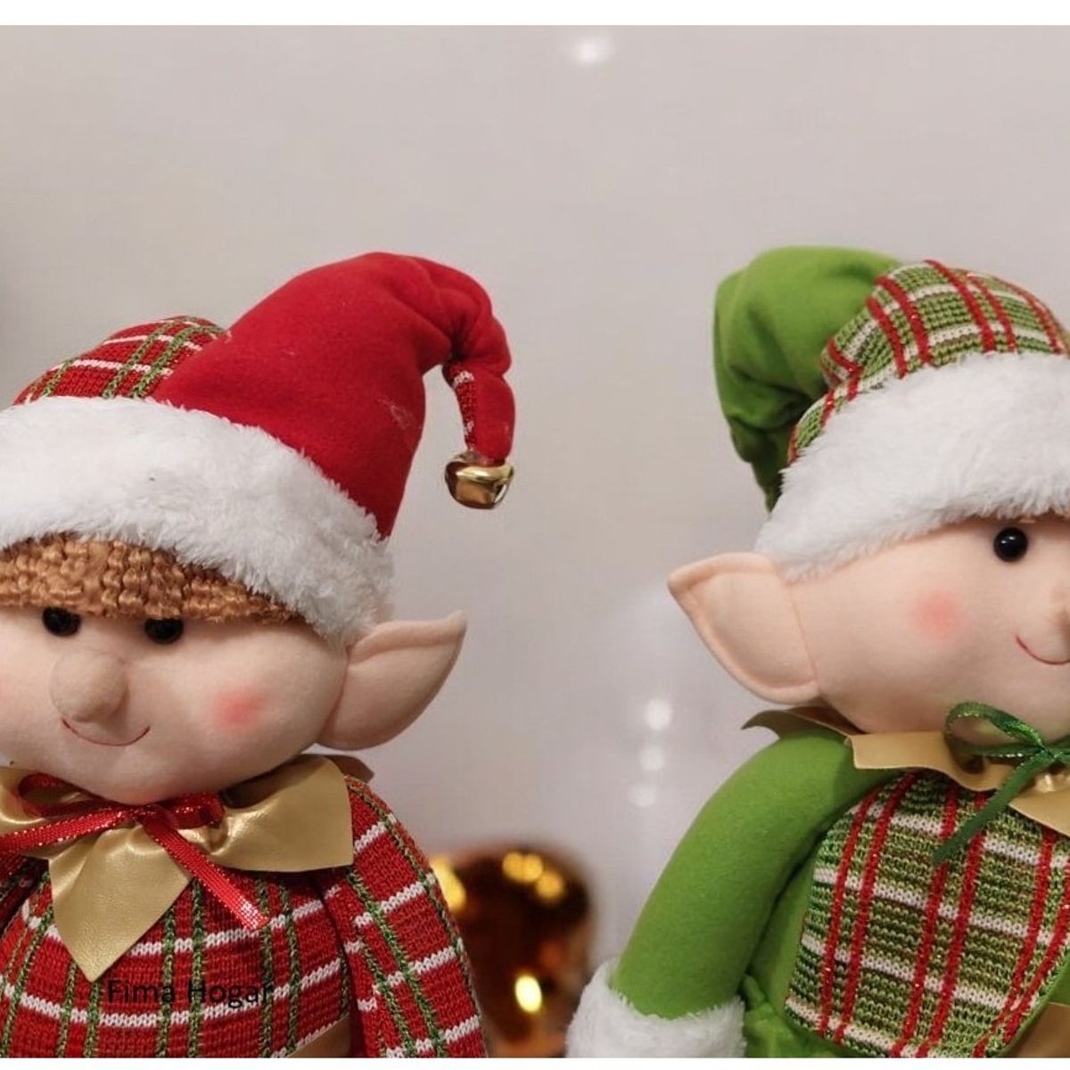 GENERICO - Set 2 Muñecos duendes patilargas de navidad rojo y verde 80 cm