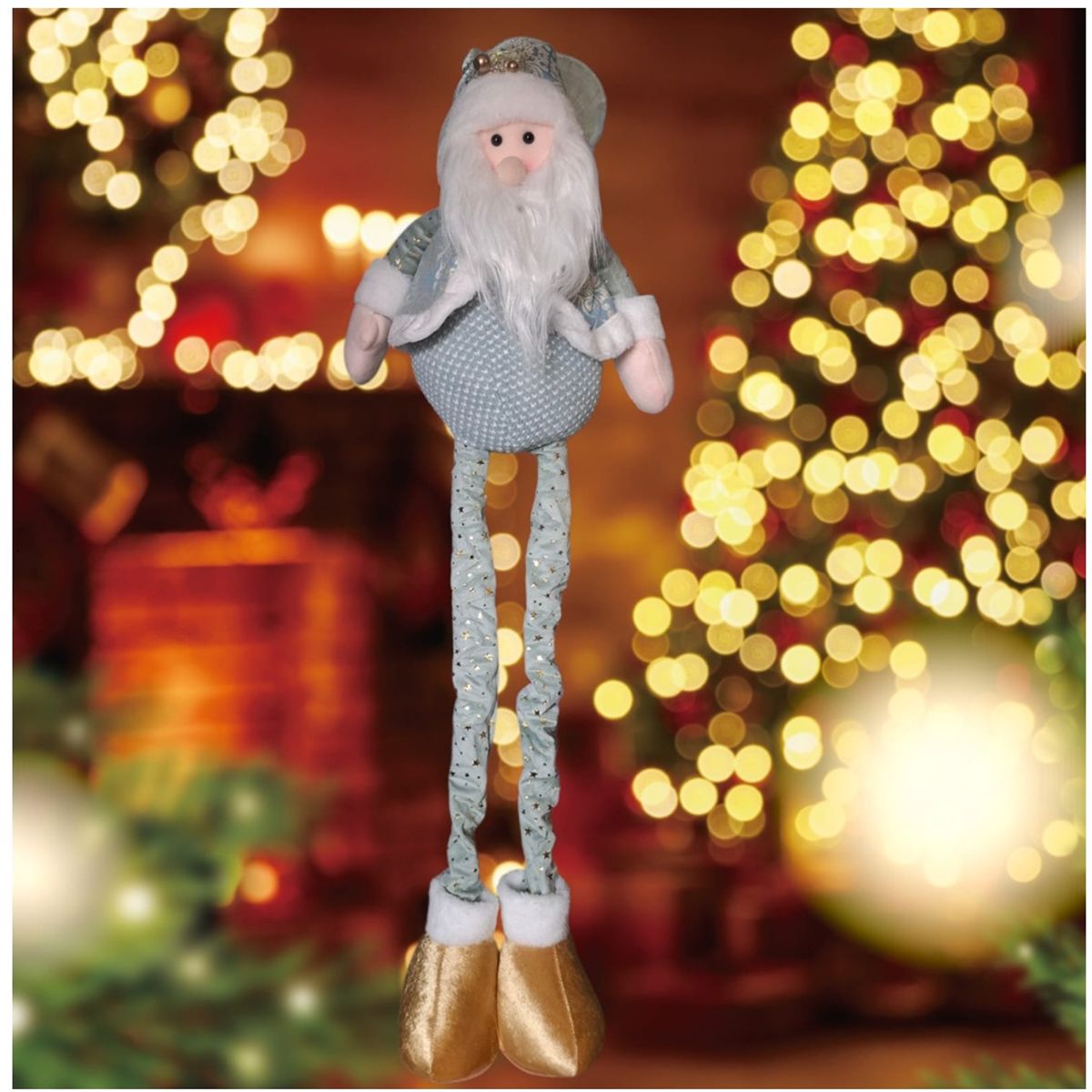 GENERICO - Muñeco de navidad patilarga Papa Noel