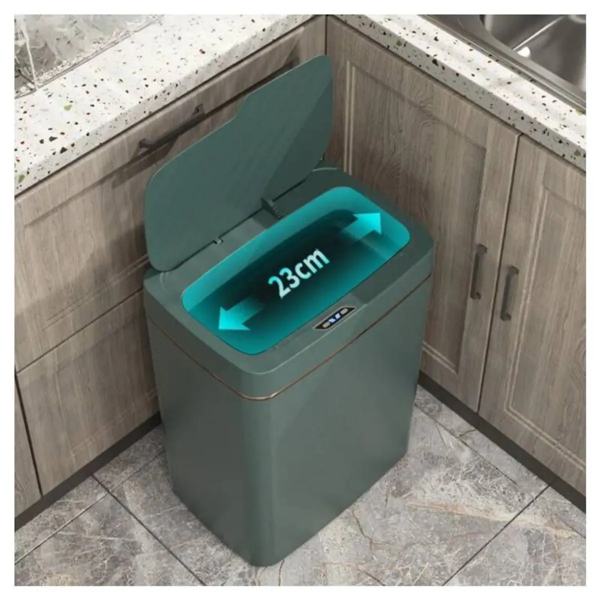 GENERICO - Tacho Inteligente con Sensor Automatico es Recargable VERDE