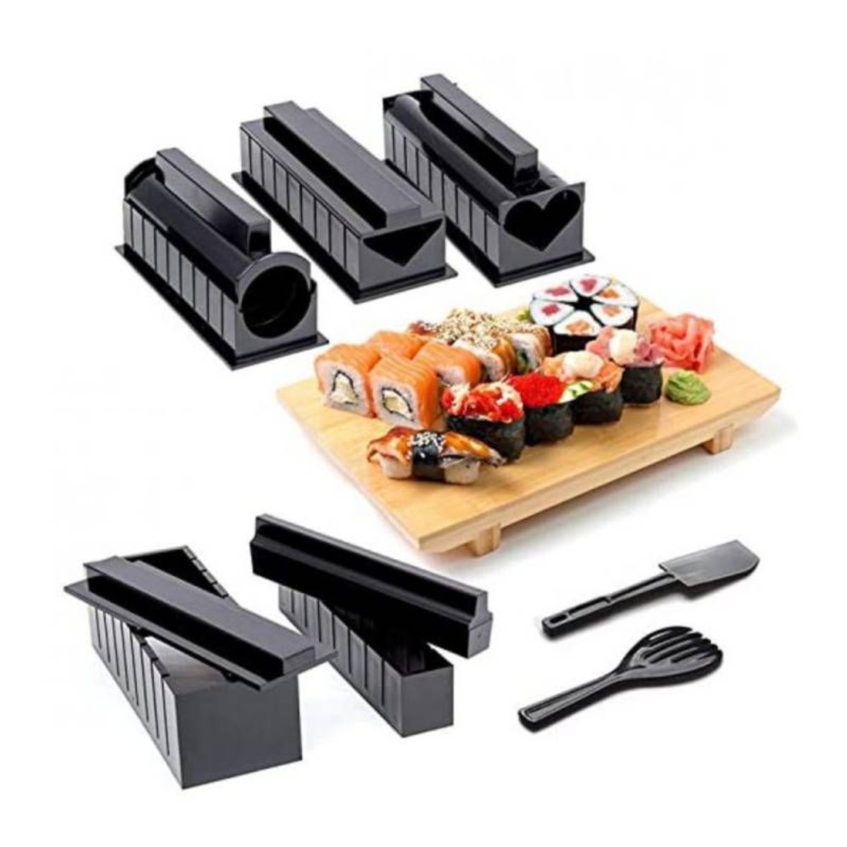 GENERICO - Moldes para hacer sushi kit para hacer ricos sushi 10 piezas