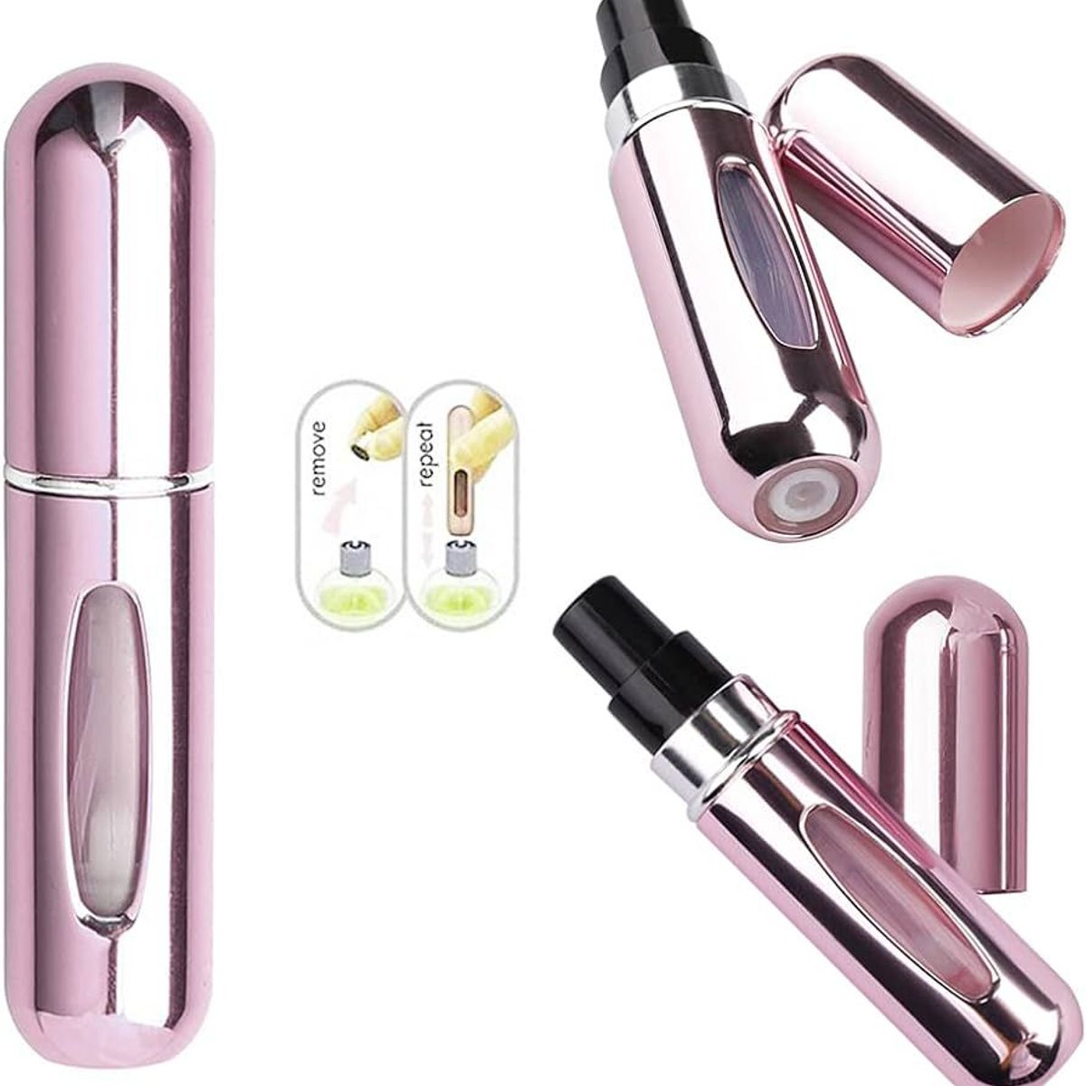 GENERICO - Atomizador de Perfume Rosa metalizado Portable 5ml para Viaje