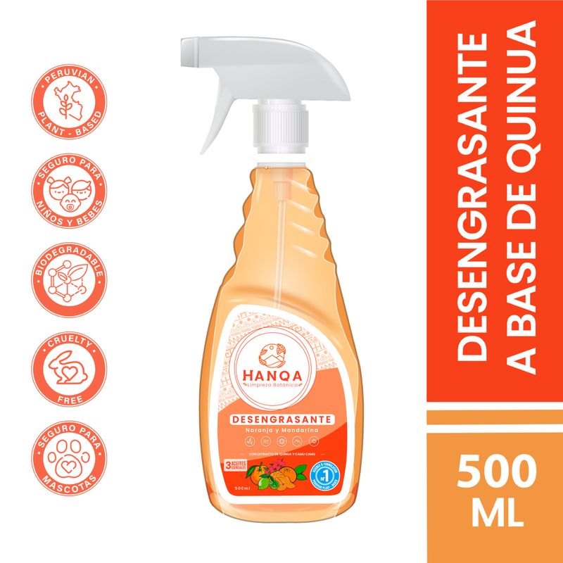 HANQA - Sacagrasa Líquido HANQA Naranja y Mandarina Botella 500Ml