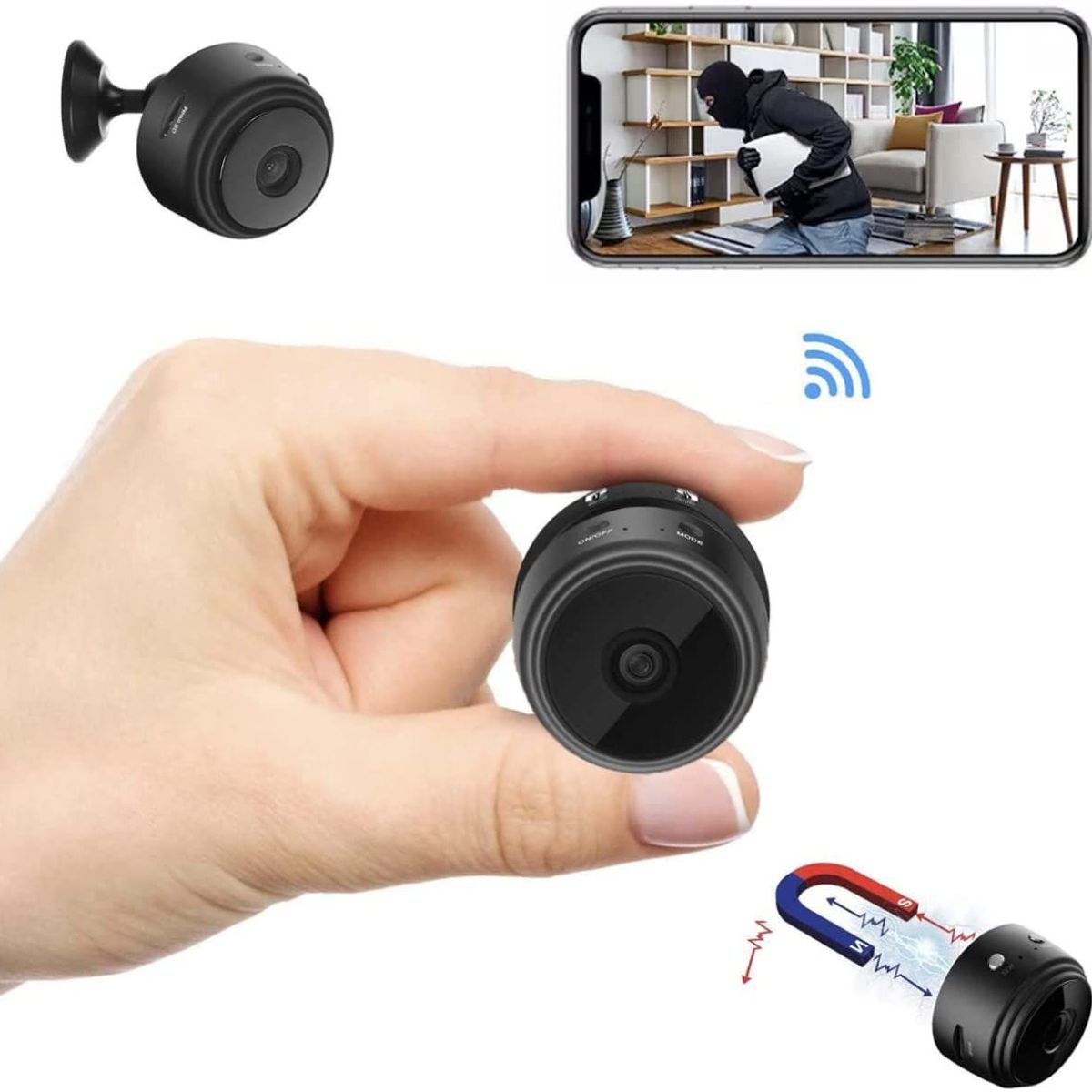 OEM - Mini Cámara Espía WiFi FHD Inalámbrica con Sensor de Movimiento