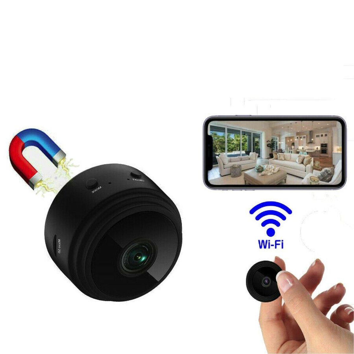OEM - Mini Cámara Espía WiFi HD 1080P Inalámbrica Sensor de Movimiento