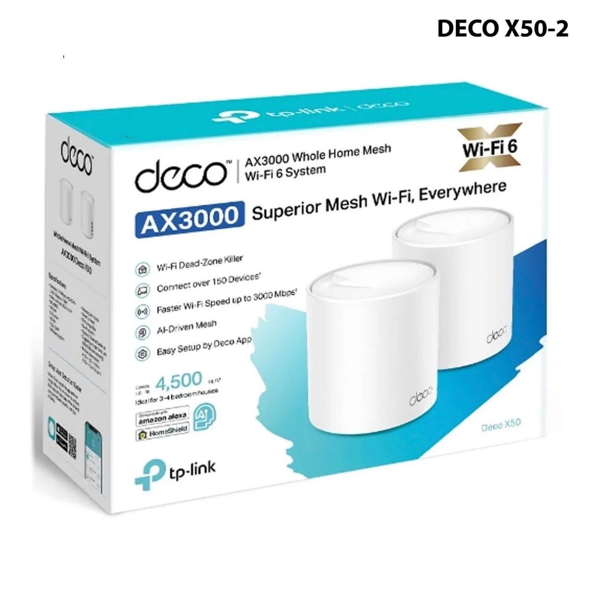 TP LINK - MESH KIT 2-PACK, AX3000, 2 ANTENAS INTERNAS, 3P X GB (DECO X50-2)