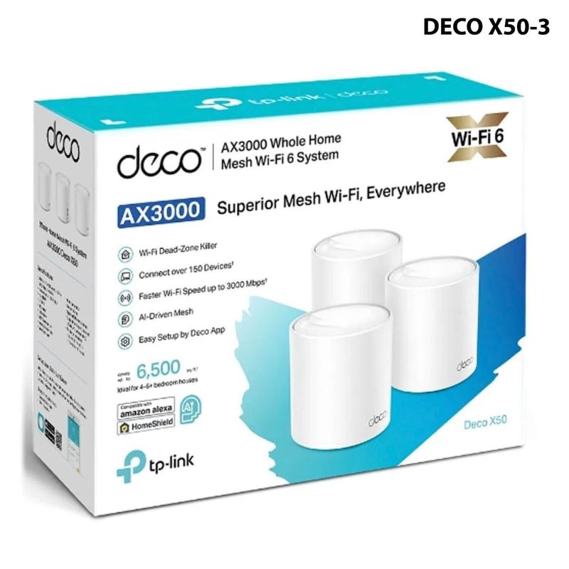 TP LINK - MESH KIT 3-PACK, AX3000, 2 ANTENAS INTERNAS, 3P X GB (DECO X50-3)