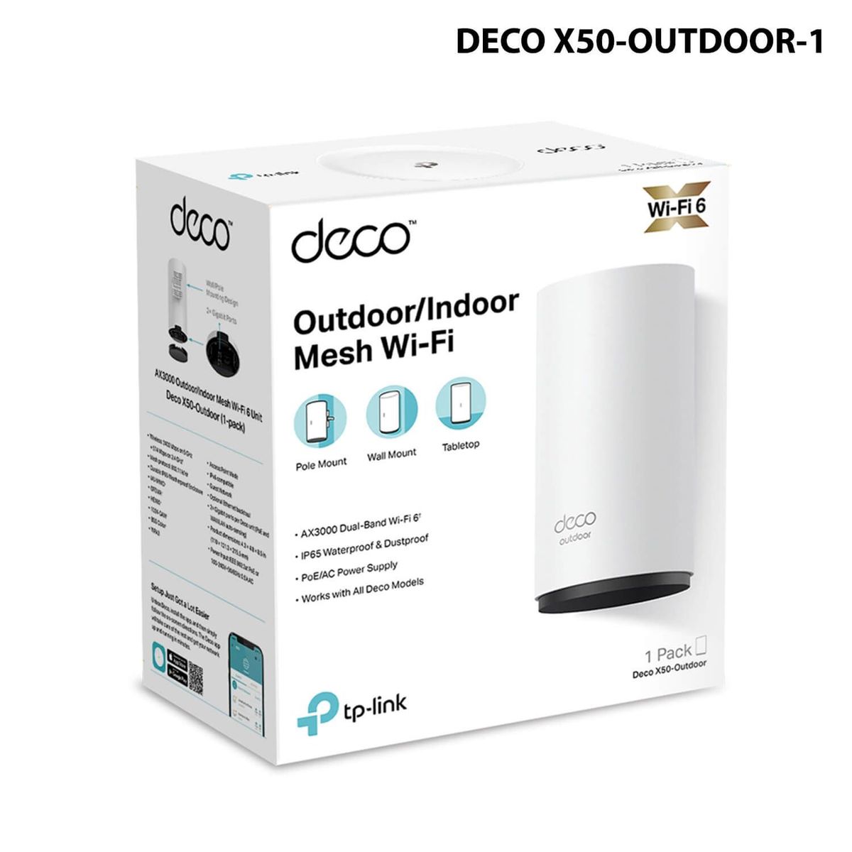 TP LINK - TP-LINK MESH KIT 1 WI-FI6 AX3000 OUTDOOR/INDOOR (DECO X50-OUTDOOR-1)