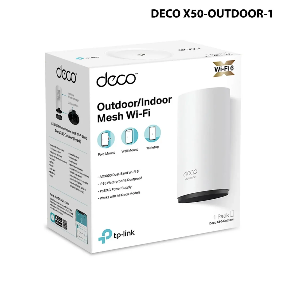 TP LINK - TP-LINK MESH KIT 1 WI-FI6 AX3000 OUTDOOR/INDOOR (DECO X50-OUTDOOR-1)