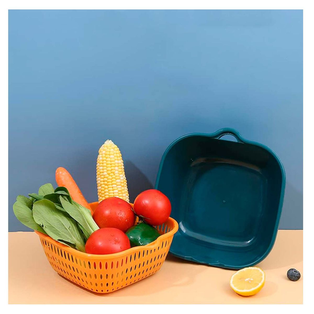 GENERICO - Set De 6 Piezas Tazón Con Escurridor para Vegetales y Frutas