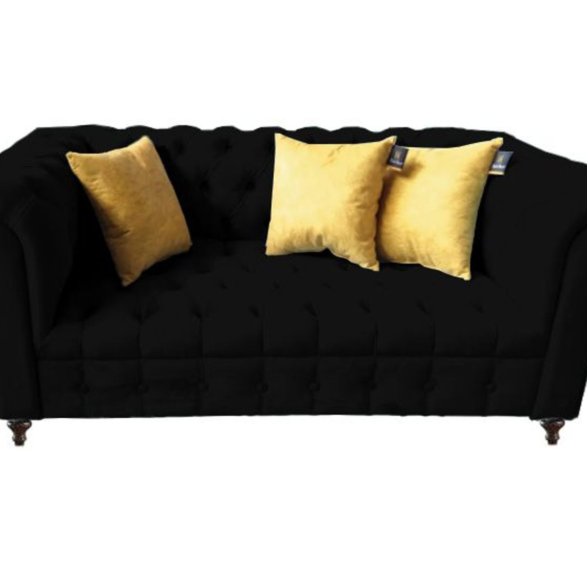 BARAKA HOME - Sofá Cheesterfield 3 Cuerpos Prilep - Negro