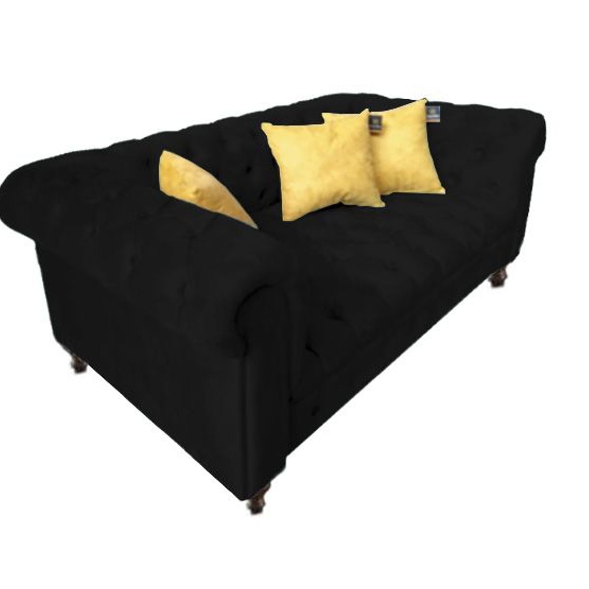 BARAKA HOME - Sofá Cheesterfield 3 Cuerpos Prilep - Negro