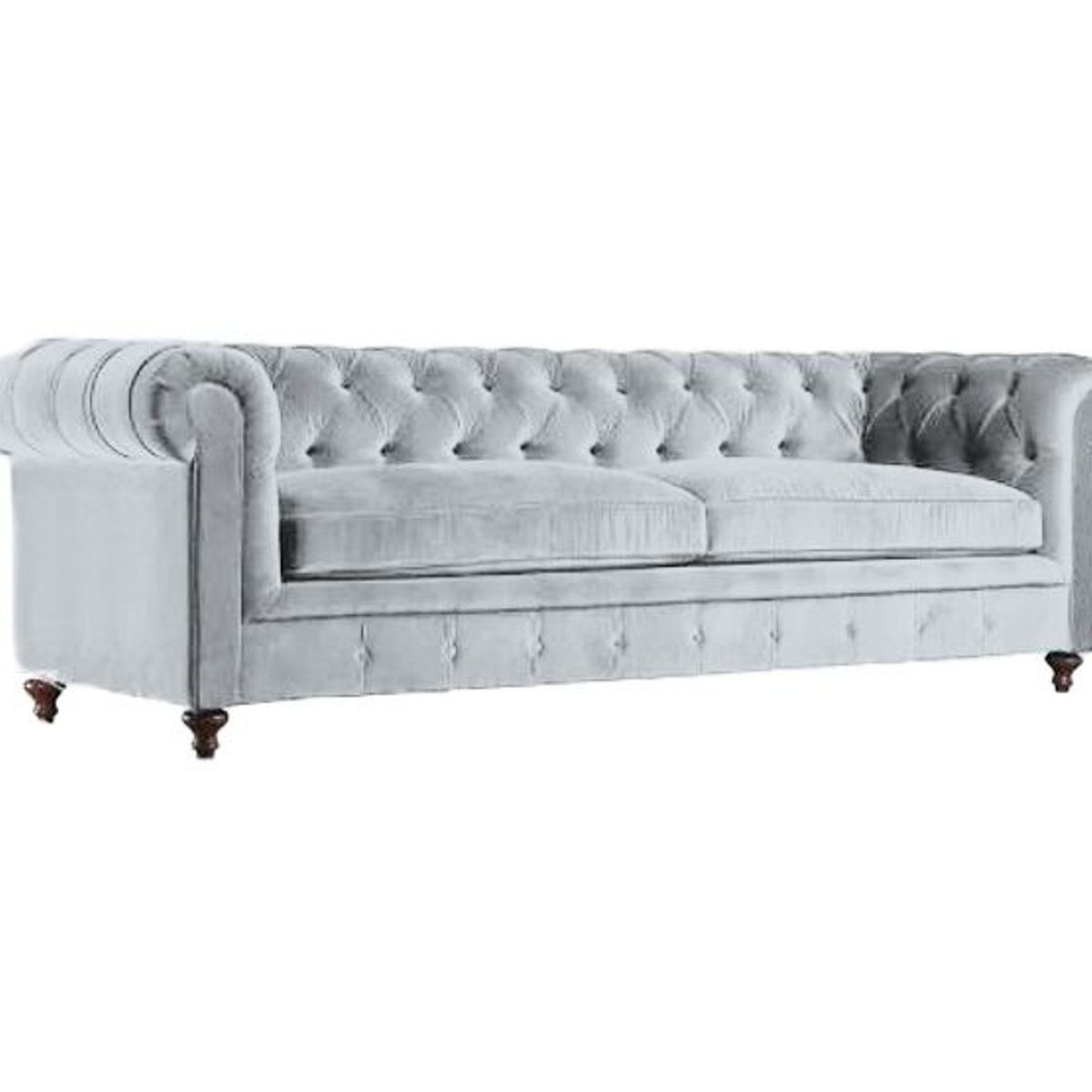 BARAKA HOME - Sofá Cheesterfield 3 cuerpos Kozani - Gris Claro