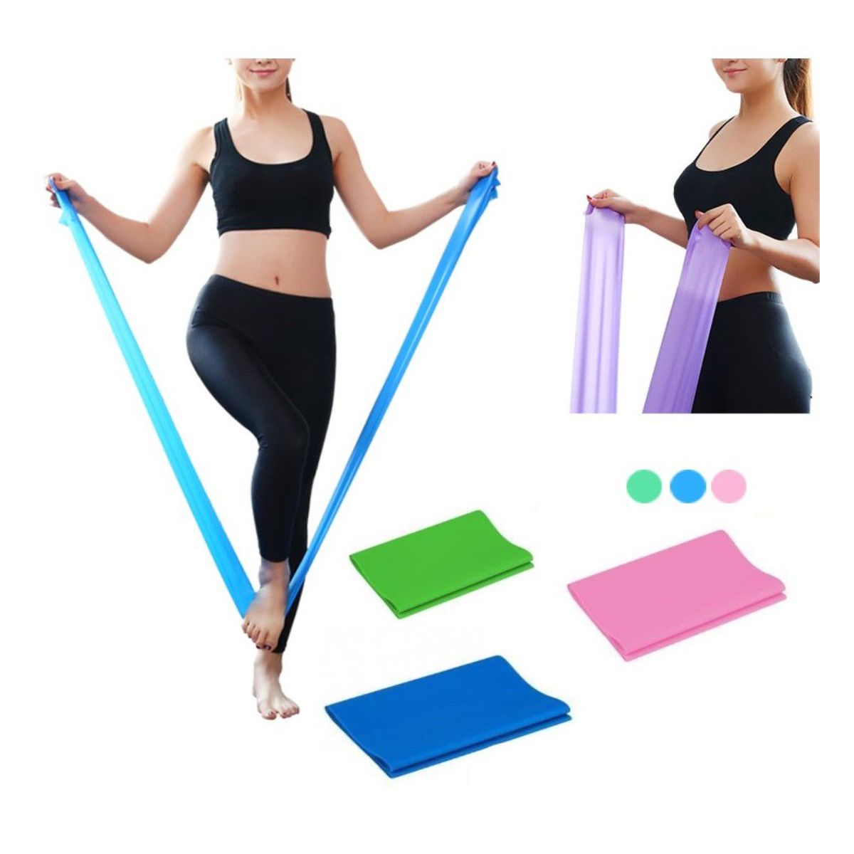 GENERICO - Banda Elastica Abierta 3pcs 150cm de largo