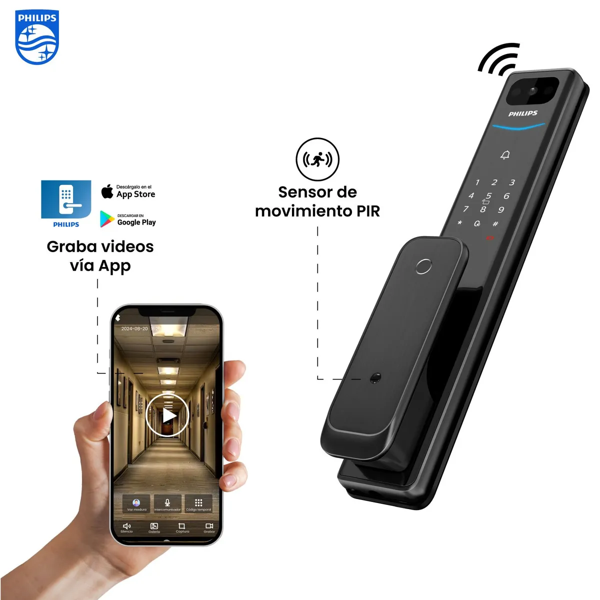 PHILIPS - CERRADURA DIGITAL ALPHA VP 5HWS PHILIPS - Nueva Versión