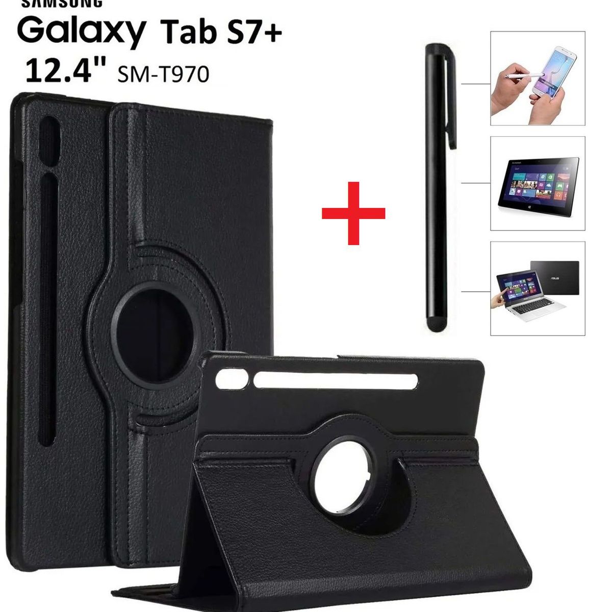 GENERICO - Funda Protector + Lápiz Óptico para Samsung Tab S7+ Plus 12.4 SM-T970