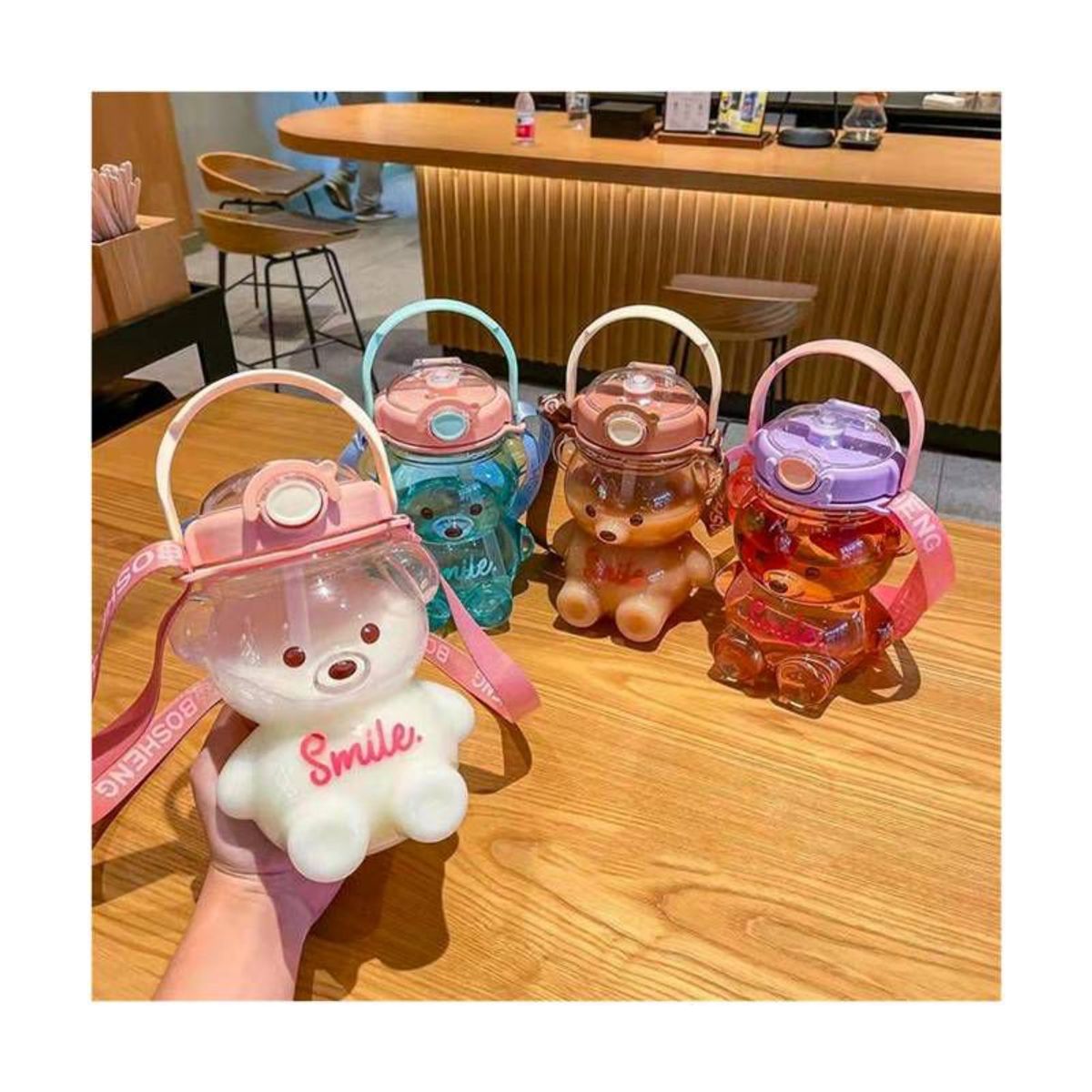 GENERICO - Botella Tomatodo Osito Para Niño Nina 1000ML Morada