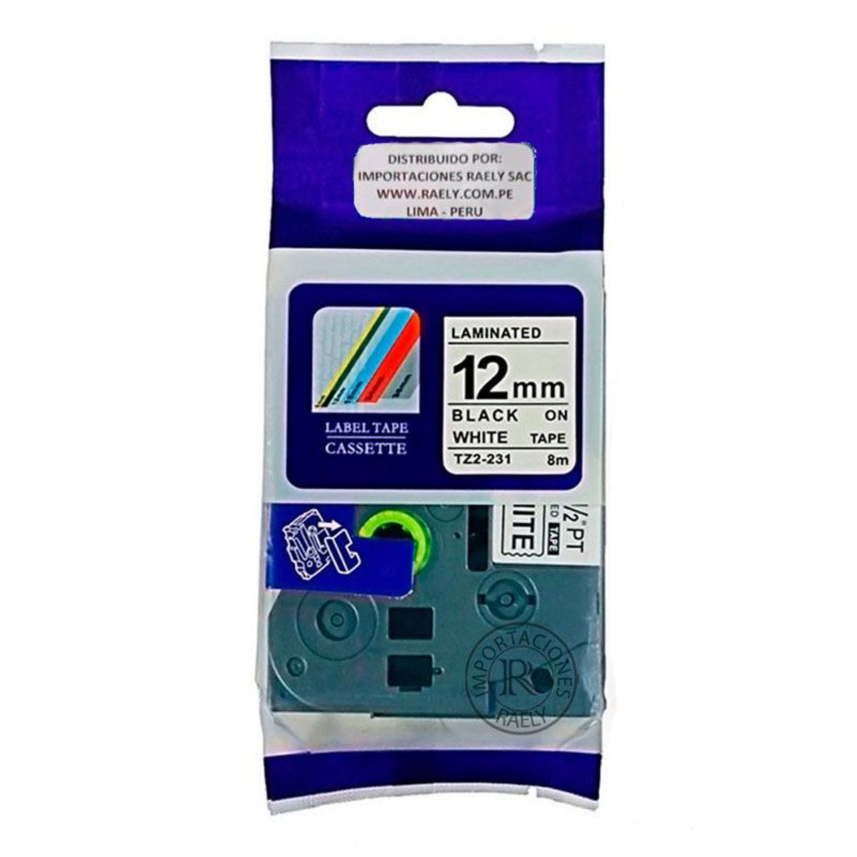 GENERICO - Tz2-S231 Cinta Compatible Generico Brother P-touch12mm letras Negro